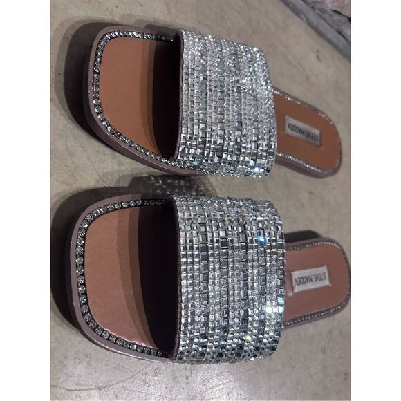 Steve Madden Mira Rhinestone Crystal Slide Slip On Dressy Sandals Size 9M - Picture 6 of 10